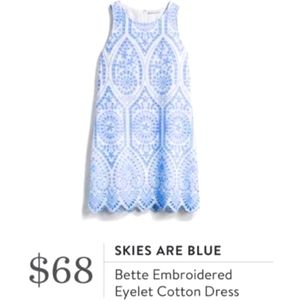 Skies Are Blue Stitch Fix Embroidered Eyelet Cotton Dress Women's Small NWT